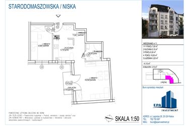 Rzut - Mieszkanie na sprzedaż 2 pokoje o powierzchni 41,1 m² - numer 11 w Kamienica przy ul. Starodomaszowskiej