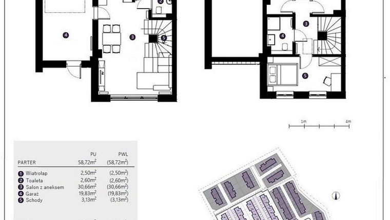Rzut - Dom na sprzedaż 4 pokoje o powierzchni 92,48 m² - numer 12B w Osiedle Nodo
