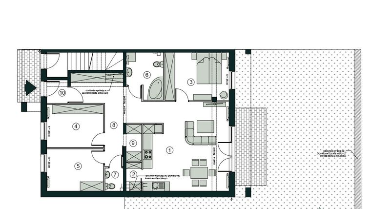 Rzut - Mieszkanie na sprzedaż 4 pokoje o powierzchni 95,27 m² - numer D1 w Aleja Wiśniowa Pogórze