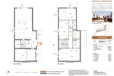 Rzut - Dom na sprzedaż 4 pokoje o powierzchni 120,66 m² - numer D.1 w Osiedle Prestige - Stare Babice