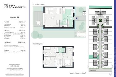 Rzut - Dom na sprzedaż 5 pokoi o powierzchni 103,51 m² - numer 3F w Park Domaszczyn 2 - etap 5