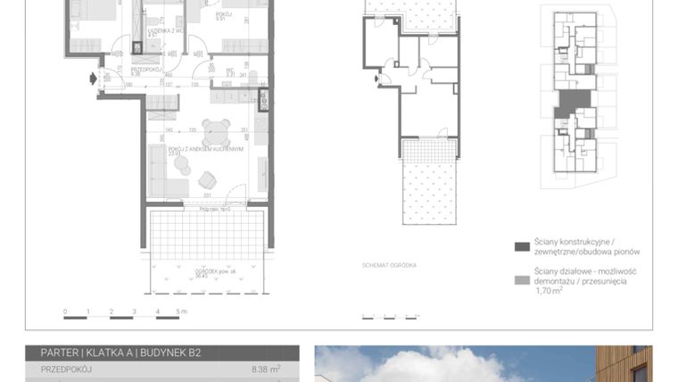 Rzut - Mieszkanie na sprzedaż 3 pokoje o powierzchni 63,46 m² - numer M-3 w Forma Augustów