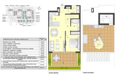 Rzut - Mieszkanie na sprzedaż 2 pokoje o powierzchni 55 m² - numer 3 w Apartamenty Lagoon 1