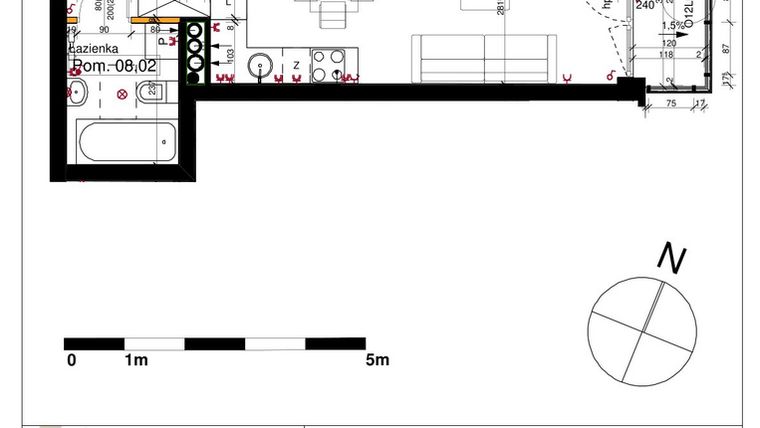 Rzut - Mieszkanie na sprzedaż 1 pokój o powierzchni 28,15 m² - numer M08 w Srebrzyńska Park IV