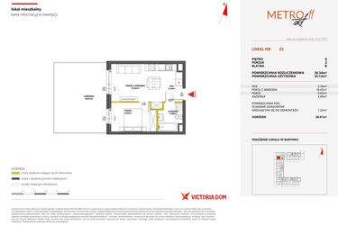 Rzut - Mieszkanie na sprzedaż 2 pokoje o powierzchni 36,34 m² - numer 25 w Metro Art 11