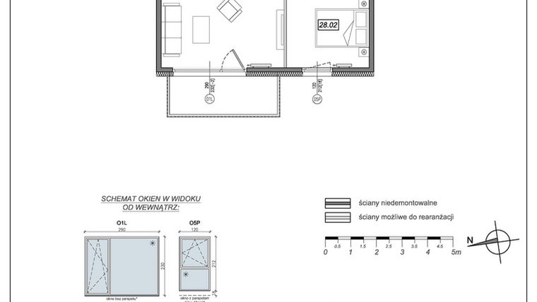 Rzut - Mieszkanie na sprzedaż 2 pokoje o powierzchni 49,21 m² - numer 9.A.28 w Urzeka bud. 9