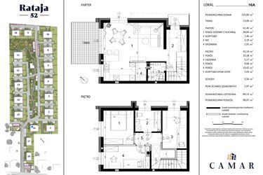 Rzut - Dom na sprzedaż 4 pokoje o powierzchni 89,53 m² - numer 16A w Rataja 52 - etap III