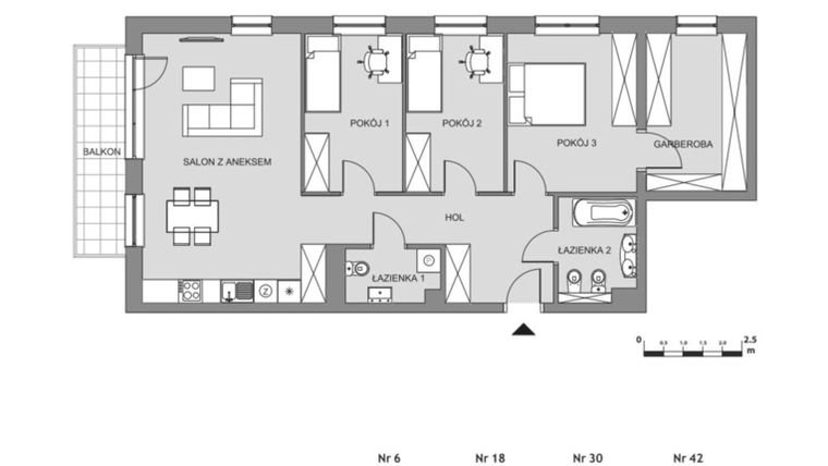 Rzut - Mieszkanie na sprzedaż 4 pokoje o powierzchni 93,44 m² - numer A1.2 w Osiedle Aleksandria II - budynek B