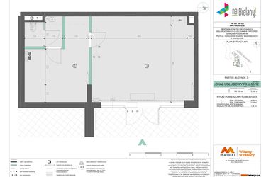Rzut - Lokal użytkowy na sprzedaż 1 pokój o powierzchni 58,18 m² - numer F3.U.00.12 w Na Bielany! etap III