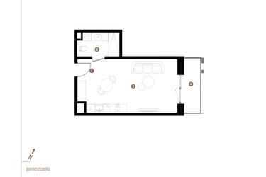 Rzut - Mieszkanie na sprzedaż 1 pokój o powierzchni 30,87 m² - numer A1.5.11 w Apartamenty Grundmanna