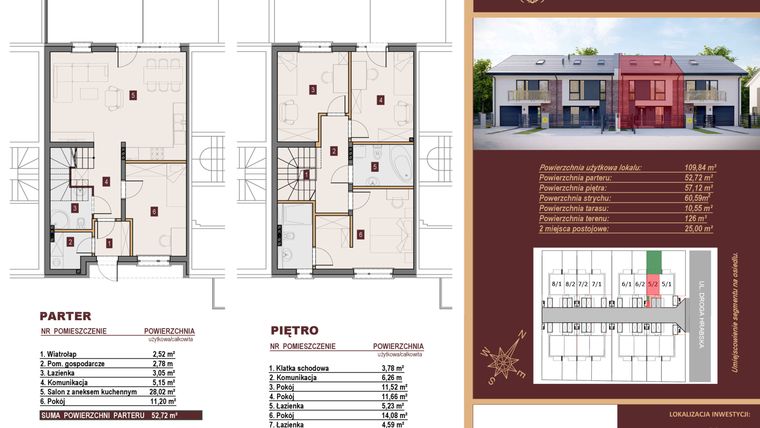 Rzut - Dom na sprzedaż 5 pokoi o powierzchni 109,84 m² - numer 5/2 w Dzielnica Hrabska