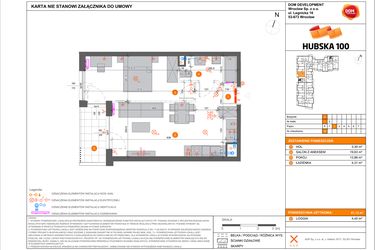 Rzut - Mieszkanie na sprzedaż 2 pokoje o powierzchni 41,12 m² - numer 25 w Hubska 100 etap 2
