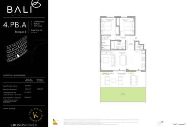 Rzut - Mieszkanie na sprzedaż 2 pokoje o powierzchni 65,95 m² - numer 35.4.BJ.A w Bali