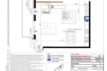 Rzut - Mieszkanie na sprzedaż 1 pokój o powierzchni 114,64 m² - numer 20 w Strumykowa