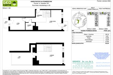 Rzut - Mieszkanie na sprzedaż 3 pokoje o powierzchni 83,3 m² - numer A20 w Jasielska 8C