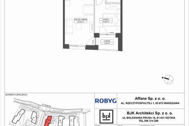 Rzut - Mieszkanie na sprzedaż 2 pokoje o powierzchni 40,53 m² - numer A.1M06 w WENDY