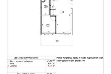 Rzut - Mieszkanie na sprzedaż 2 pokoje o powierzchni 37,77 m² - numer 99 w Aquamarina Dąbki