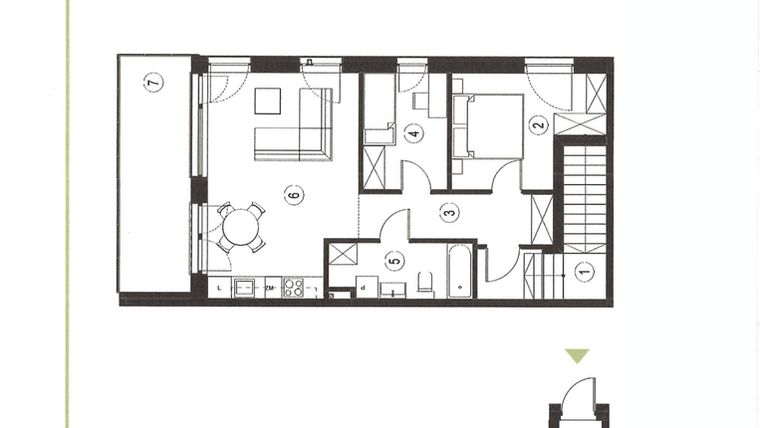 Rzut - Mieszkanie na sprzedaż 3 pokoje o powierzchni 67 m² - numer 20_2 w Apartamenty Sielanka