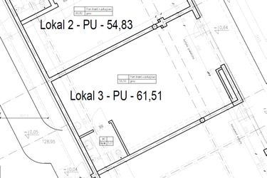 Rzut - Lokal użytkowy na sprzedaż 2 pokoje o powierzchni 61,01 m² - numer U3 w Apartamenty Antoniuk