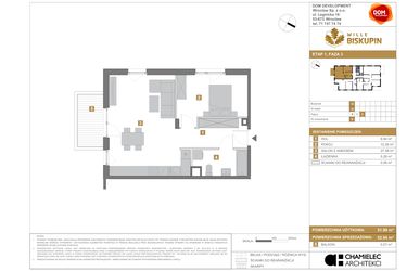 Rzut - Mieszkanie na sprzedaż 2 pokoje o powierzchni 52,94 m² - numer Q9 w Wille Biskupin III