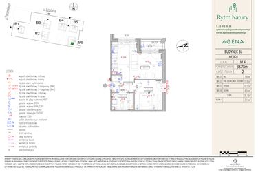 Rzut - Mieszkanie na sprzedaż 2 pokoje o powierzchni 38,78 m² - numer B6M4 w Rytm Natury