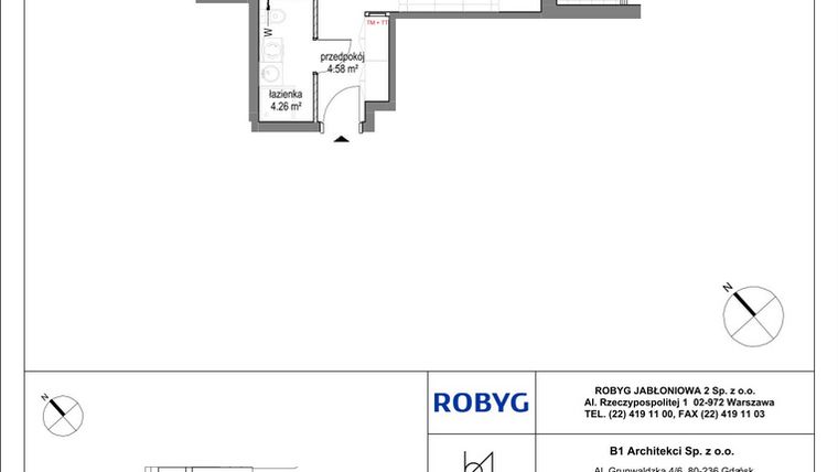Rzut - Mieszkanie na sprzedaż 1 pokój o powierzchni 35,73 m² - numer A.2M04 w Kobieli 4
