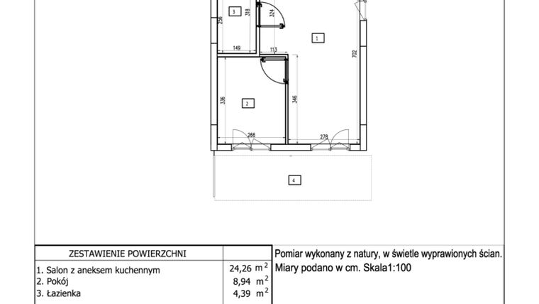 Rzut - Mieszkanie na sprzedaż 2 pokoje o powierzchni 37,59 m² - numer 68 w Aquamarina Dąbki