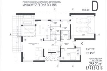 Rzut - Dom na sprzedaż 6 pokoi o powierzchni 278,54 m² - numer D - 245 w Mników Zielona Dolina