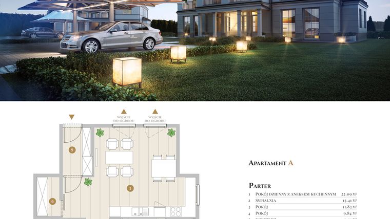 Rzut - Mieszkanie na sprzedaż 4 pokoje o powierzchni 78,9 m² - numer A2 w Ogrody Tesoro