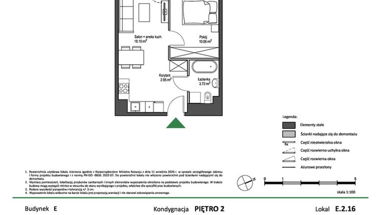 Rzut - Mieszkanie na sprzedaż 2 pokoje o powierzchni 34,83 m² - numer E.2.16 w Nowy Świat Ostoja etap II - EFG