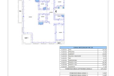 Rzut - Mieszkanie na sprzedaż 2 pokoje o powierzchni 175,42 m² - numer B.28 w Gaja Park