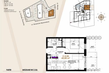 Rzut - Mieszkanie na sprzedaż 2 pokoje o powierzchni 40,08 m² - numer C.0.6 w Vanda Park