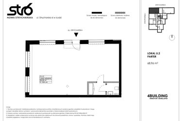 Rzut - Lokal użytkowy na sprzedaż 1 pokój o powierzchni 68,96 m² - numer U.2 w Nowa Strycharska | STR 6