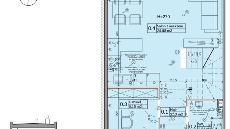 Rzut - Dom na sprzedaż 5 pokoi o powierzchni 72,7 m² - numer 27A w Osiedle Stokrotki etap 4 i 5