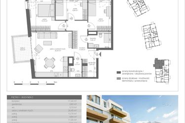 Rzut - Mieszkanie na sprzedaż 4 pokoje o powierzchni 84,84 m² - numer C.M8 w Matemblevo