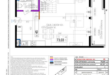 Rzut - Mieszkanie na sprzedaż 1 pokój o powierzchni 71,12 m² - numer 45 w Strumykowa