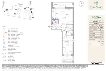 Rzut - Mieszkanie na sprzedaż 2 pokoje o powierzchni 48,89 m² - numer B5M10 w Rytm Natury