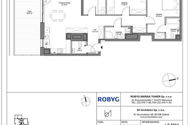 Rzut - Mieszkanie na sprzedaż 4 pokoje o powierzchni 96,25 m² - numer I.5M04 w Osiedle Porto etap IJK