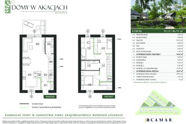 Rzut - Dom na sprzedaż 4 pokoje o powierzchni 86,74 m² - numer 5A w Domy w akacjach
