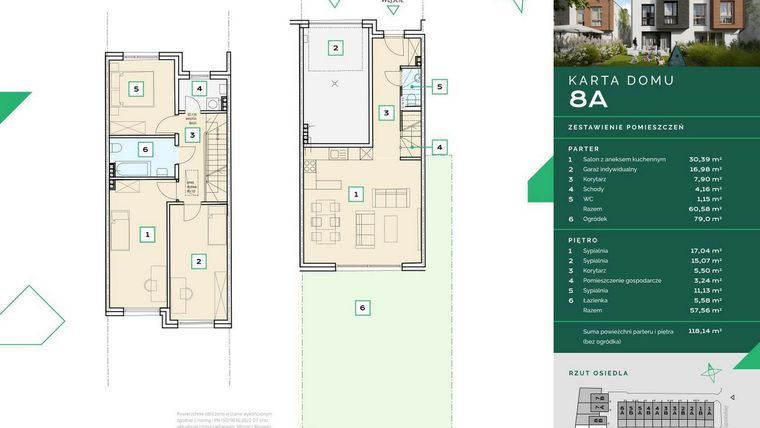 Rzut - Dom na sprzedaż 3 pokoje o powierzchni 118,31 m² - numer 8A w Zapolskiej 12