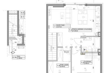 Rzut - Mieszkanie na sprzedaż 3 pokoje o powierzchni 58,82 m² - numer 80 w Manufaktura Marki 2 etap III