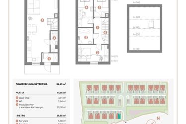 Rzut - Dom na sprzedaż 4 pokoje o powierzchni 84,63 m² - numer 1A w Bursztynova Polana