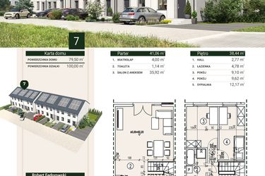 Rzut - Dom na sprzedaż 4 pokoje o powierzchni 79,5 m² - numer 7 w Zielony Zakątek