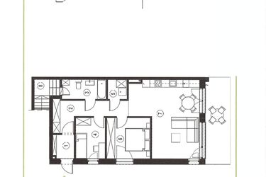 Rzut - Mieszkanie na sprzedaż 3 pokoje o powierzchni 70,75 m² - numer 24_1 w Apartamenty Sielanka