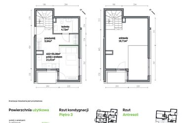 Rzut - Mieszkanie na sprzedaż 2 pokoje o powierzchni 50,08 m² - numer A32 w Traugutta Vita