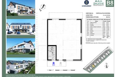 Rzut - Mieszkanie na sprzedaż 4 pokoje o powierzchni 101,05 m² - numer B8 w Apartamenty Zalesie