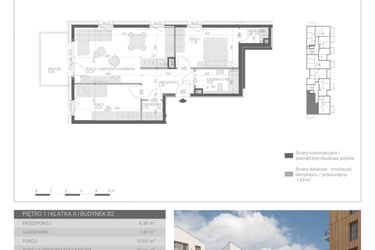 Rzut - Mieszkanie na sprzedaż 3 pokoje o powierzchni 58,81 m² - numer M-8 w Forma Augustów