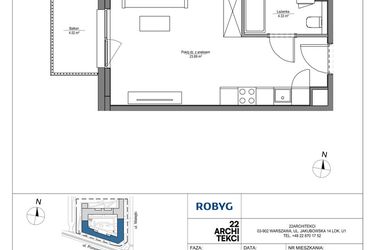 Rzut - Mieszkanie na sprzedaż 1 pokój o powierzchni 28,22 m² - numer LH/LHA/D/3/5 w Lira House