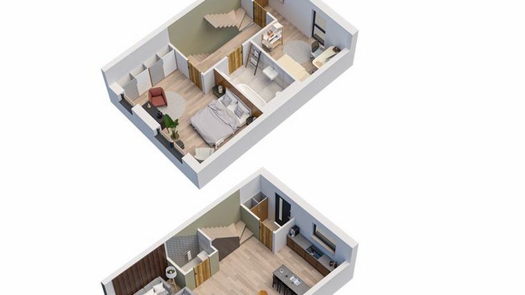 Rzut - Dom na sprzedaż 5 pokoi o powierzchni 132,69 m² - numer 3B w Domy Iwińskie