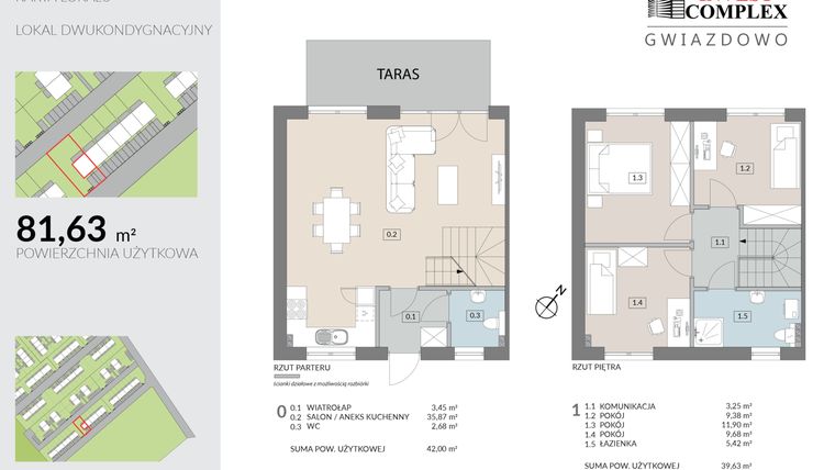 Rzut - Mieszkanie na sprzedaż 4 pokoje o powierzchni 81,63 m² - numer K10.1 w Osiedle Gwiazdowo etap 9